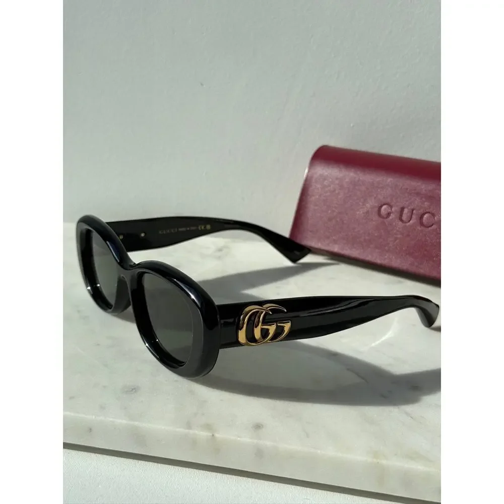 NEW Gucci GG1829SK Black Oval Marmont Sunglasses